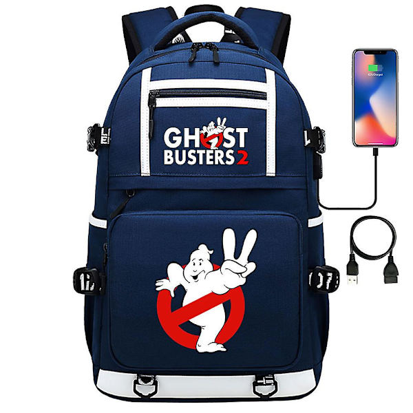 Ghostbusters trykt USB ungdoms- og studenterrygsæk til mænd og kvinder - afslappet rejserygsæk 8