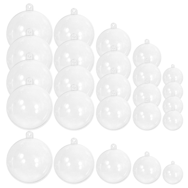 25 st Transparenta Runda Fyllbara Hängande Ornament Julgranskulor Klara Plast Fyllbara Kulor Transparent 7X7cm