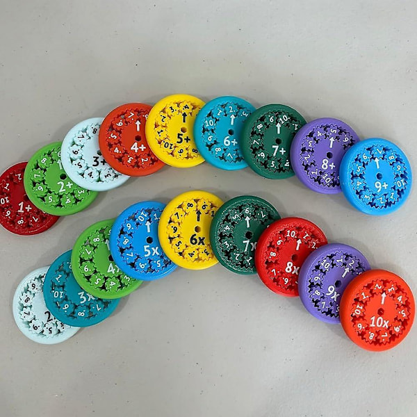Matte-snurror för matematik, Matte-snurror med fakta, Runda Matte-snurror som flyger, Matte-snurror för alla som stimmar och fidgetar och lär sig matematik 9pcs Multiply Divide