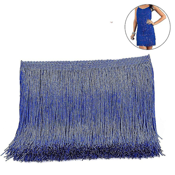 10m Sytränseband - Frans Kant 15cm/10cm Bredd För Kjolar Bröllopsklänningar Lampskärm Dekoration Royal Blue 15cm