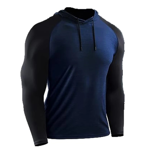 Bodybuilding Muskel Hoodie Män Sportkläder Träningsjacka Gym Fitness Träning Pullover Athletic Tracksuirt Löpning Hoodie Män NavyBlue M(50-60kg)