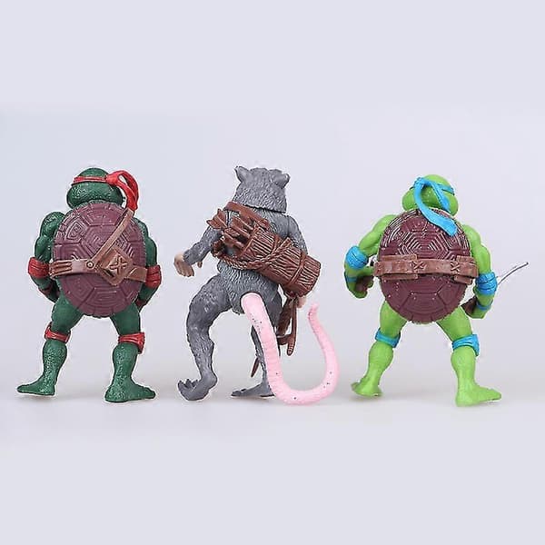 6 stk. ninja turtles sæt actionfigur ninja turtles legetøjssæt plastik legetøjsfigur samling