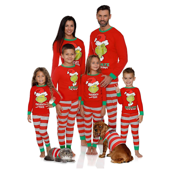 Julepyjamas The Grinch Familie Nattøj Pjs Sæt Matchende Drenge Piger Pjs Dragter Girls Girls-5-6T