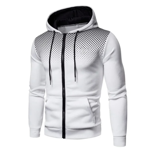 Efterår Vinter Discovery Herre Dragt Nye Sports Trykte Hoodie Sæt Mænd Luksus Fleece Zip Casual Designer Sportswear Dragter white top XL