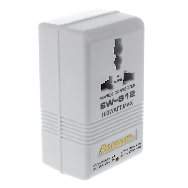 100W 110V/120V til 220V/240V Step-up & Down Spændingskonverter Transformer Rejse Hvid A