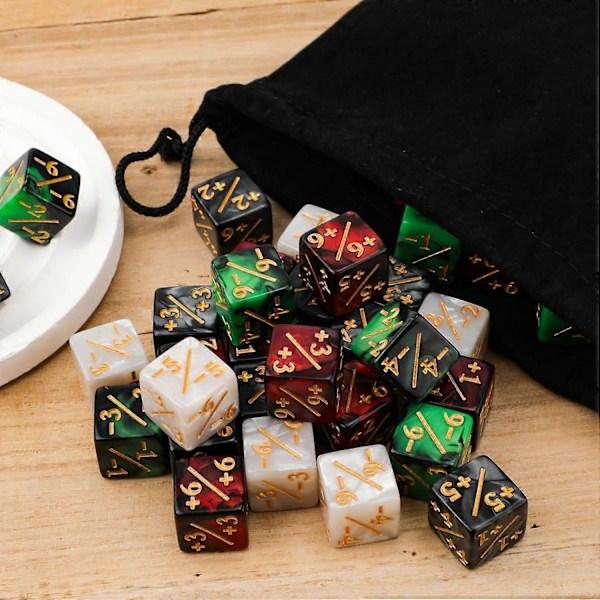 48 stk Akryl Terning Tællere Token Terninger, til Magic The Gathering Terning Sæt D6 Terninger