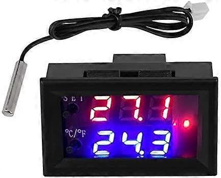 DC 12V Digital Display Justerbar Mikrocomputer Elektronisk Termostat Intelligent Temperaturregulator Switch med NTC Vandtæt Sensor P [DB]
