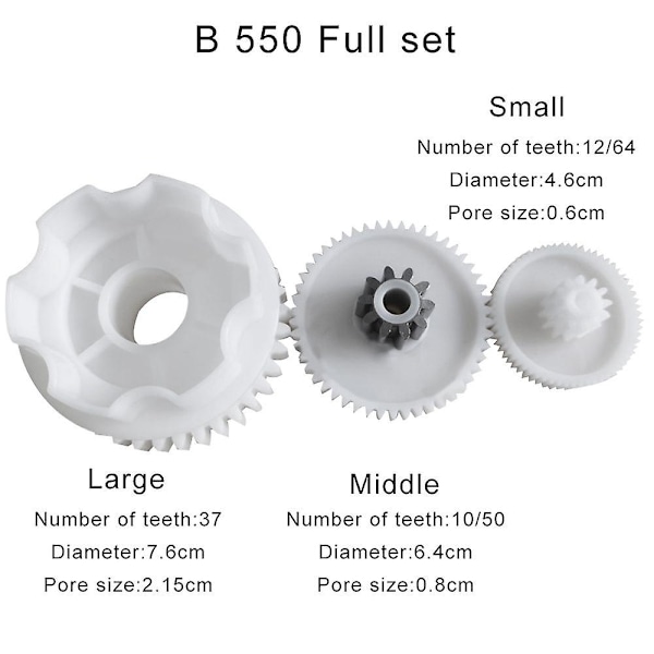 1 Set Elektriska Barnbilsväxlar i Plast 550 Växellåda Växel för Barnens Elektriska Fordon Växel för 390 Växellåda RC Leksakspartstillbehör [DmS] B 550 Full set