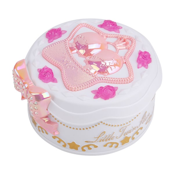 Music Musical Box Miniature Rotary Ballerina Girl Jewelry Storage for Kids Girls (White)