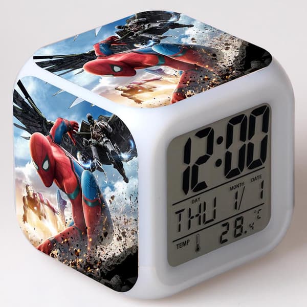 Led Luminous Digital Vækkeur - Spiderman Digital Vækkeur