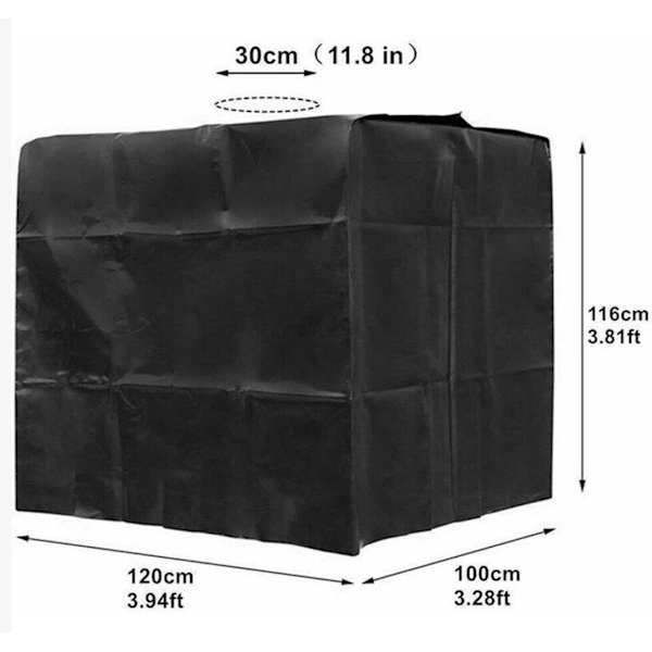 Vattentankskydd 1000L IBC Vattentankskydd Vattentankskydd 120x100x116cm (Svart)