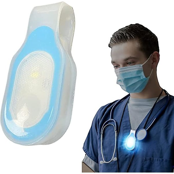 Led-klädsel för sjuksköterskor med handsfree magnetklämma, för vandring hundpromenader löpande läkare [DB] Blue