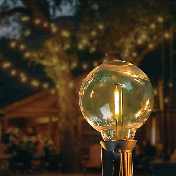 20 stk G40 LED-erstatningslys E12 Skrue Knusebestandig LED-kulepærer for solcellelys Clear