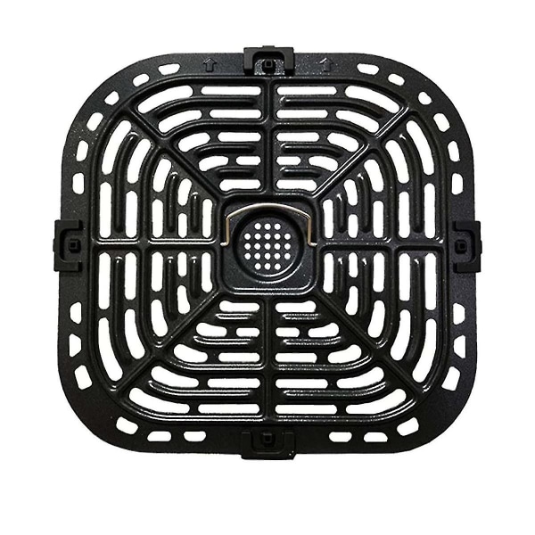 Luftfrityrgrillplate for Instant Vortex Plus 6QT luftfriter, Oppgradert firkantet grillpanne erstatningsdeler [PB] Black