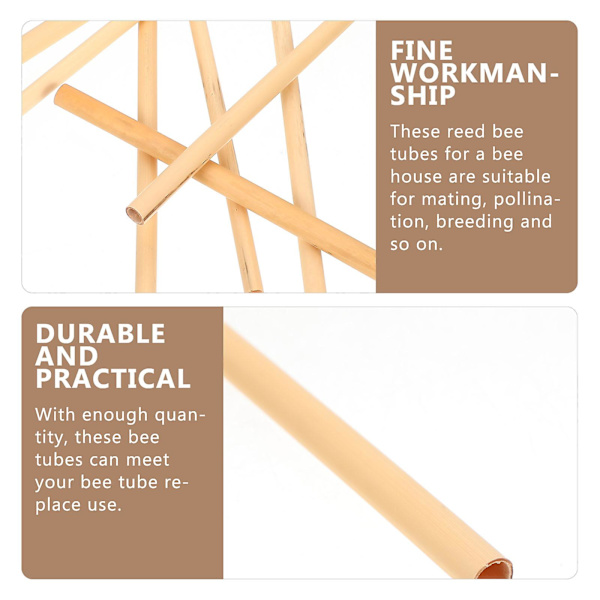 50 stk. Murbi-rør, Reed-bi-rør, Udskiftning Naturlige Reed-bi-rør, Bi-rede-rør BY 20.00X0.90X0.90CM