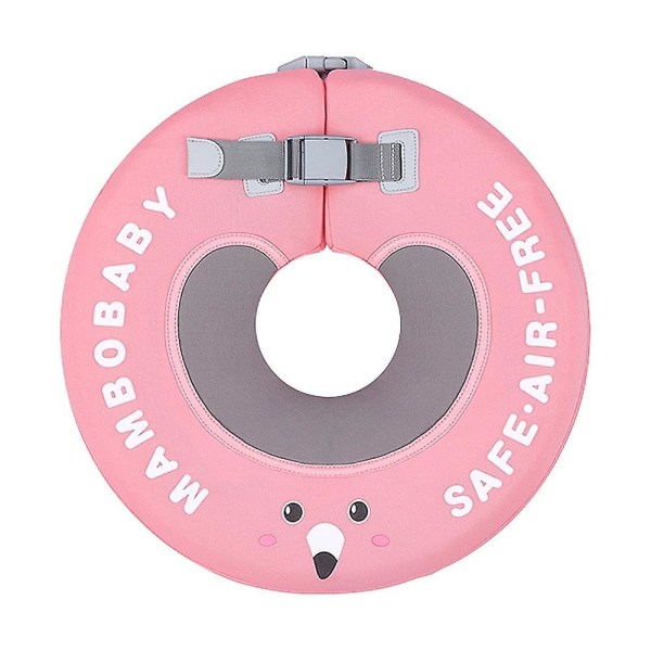 Mambobaby B510 Non-Inflatable Baby Float Neck Ring Head Float Swimming Ring Toys Swim Trainer for [DM] pink Large Size for 6-12 Months