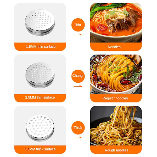 Nuddelpress Pasta Maskin Vevaxelskärare Med 4 Nuddelformar Fruktgåva