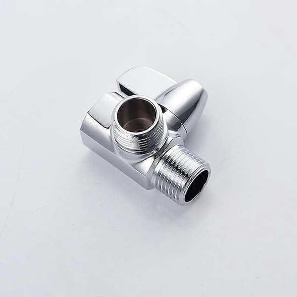 Forkrommet messing 3-veis dusjfordeler, G1/2\" T-formet adapterventil for dusjarm montert [DB]