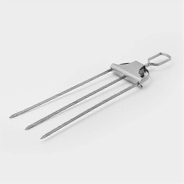 3-Vejs Spid, Metal Spid til Grillning, 3- Grillspid, Metal Grillspid med Trykknapsskyder