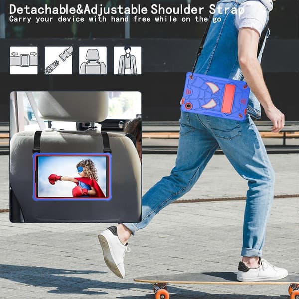 For Samsung Galaxy Tab A9 Tabletveske Edderkoppstil PC+Silikon Deksel Støtte