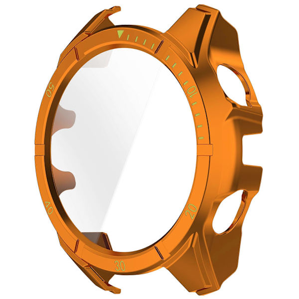 Garmin Fenix 8 51 mm:n kellokuori PC-kehyksellä ja karkaistulla lasisuojakalvolla Orange Green