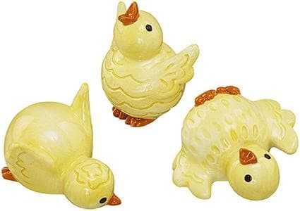 Påskedekorasjon kyllinger 3-pakning Cult Design yellow