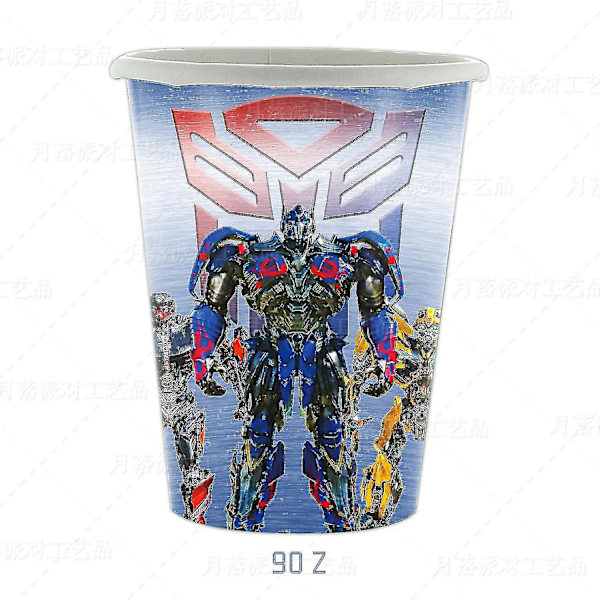 Transformers Lasten Juhlatarvikkeet Optimus Prime Bumblebee Robot Syntymäpäiväkoriste Numero Ilmapallo Banner Kertakäyttölautaset Kupit  (FMY) 10pcs cups