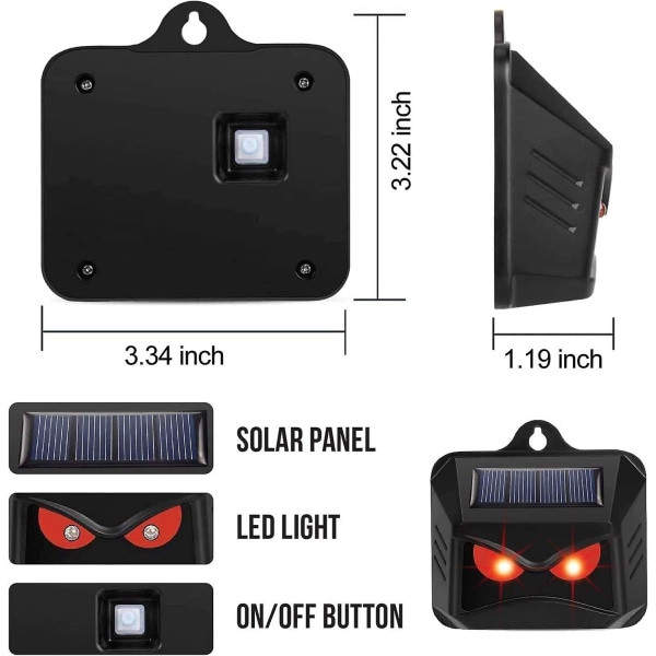 Solar Predator Control Light 4-Pack - Ræveafskrækkere til haver - Dyreafvisende - Hjorteafvisende enheder - Katteafvisende - Ræveafvisende - Katteafvisende