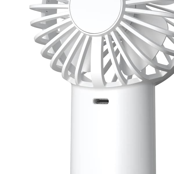 SiGN Bærbar Mini USB-håndvifte med lampe - Hvit