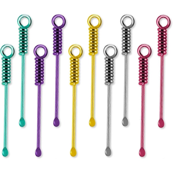 10 stycken skedar, legering Mini sked Tiny spade sked Bärbara hängen halsband Mini spade sked för kryddor salter sand