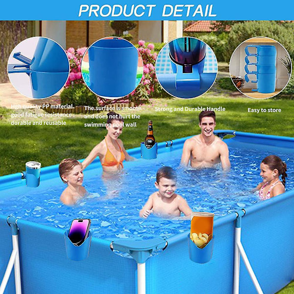 Kopholdere til overjordiske pools, poolkopholdere til drikkevarer overjordiske pooltilbehør, plastik pool drikkevareholder 2pcs