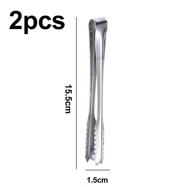 Tangs til Ispose, Rustfrit Stål Madserveringstangs, Med Klo Greb Tænder Til Isblokke Sukkerkuber Bar Hotel Hjem & Køkken (sølv)[hsf]BY 430material 6inches