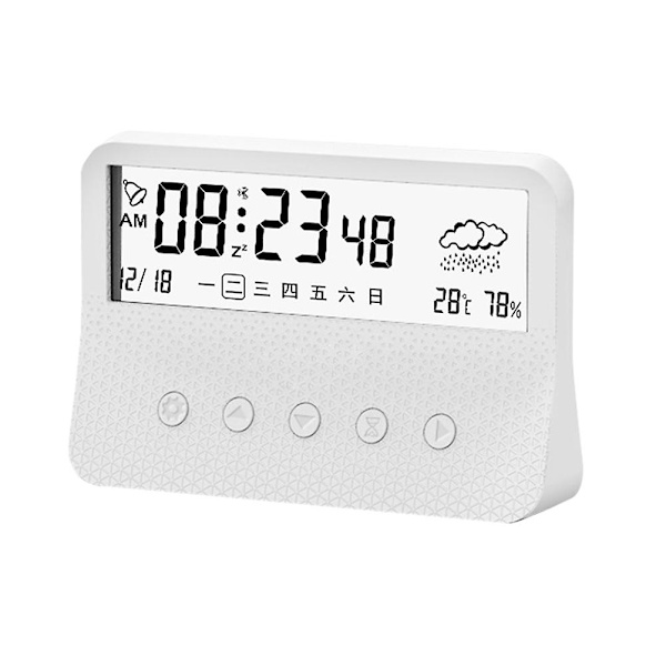 Elektrisk väckarklocka Bord Tyst Klocka Analog Väckarklocka Skrivbordsväckarklocka Skrivbordsväckarklocka White 12.8X8.7X3CM
