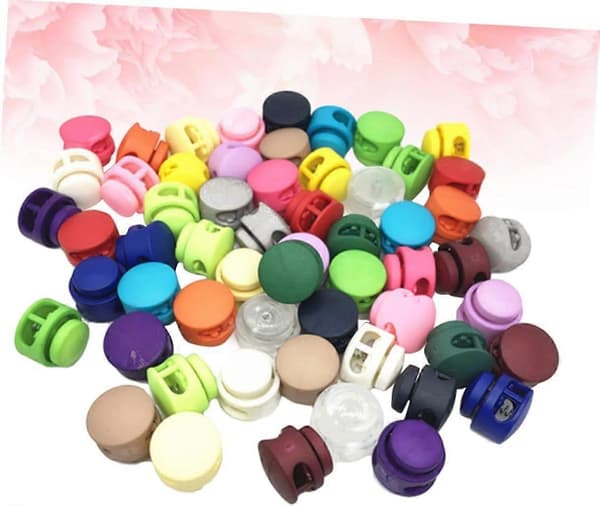 100 stk. Fjærfeste Glidelås Feste Toggle Stopper Klips Rund Formet Toggle