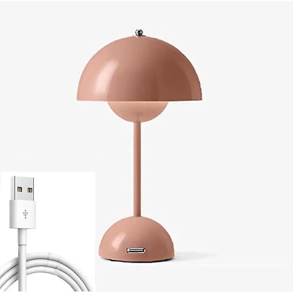 LED Blomkruka Bordslampa, Modern Macaron Lampa, Dimbar Bordslampa med 3 Färger [DB] Pink