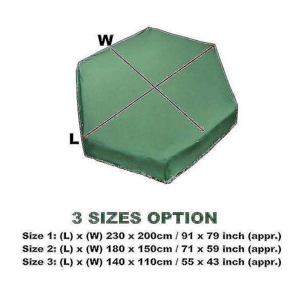 Sandlåda Täck, Vattentät Dammtät Sandlåda Pool Täck Skydd Hexagon Grön Sandlåda Täck Med Dragkedja 140*110cm