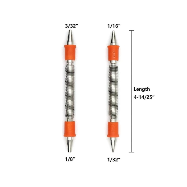 2 stk. Fjederværktøjssæt 1/32 tommer, 1/16 tommer, 3/32 tommer, 1/8 tommer Nælpunch, Fjederbelastet Nithjælpemiddel til fjernelse af ([HK])