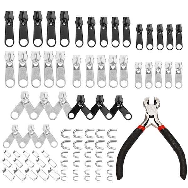 85pcs Zipper Repair Kit Zip Slider Rescue Universal Zippers Replacement Jacket Clothes Bag Tent Fix