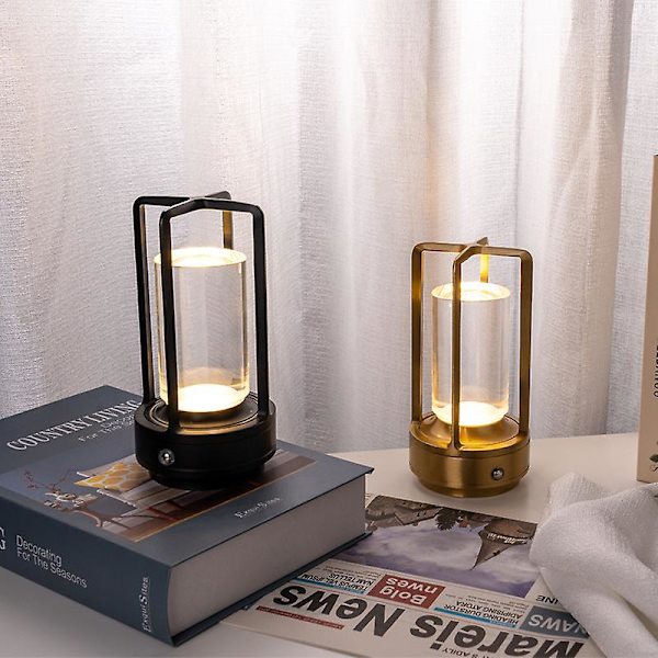 Led Bordlampe uden ledning, 3 Farver Trinløs Dæmpning med Berøringsføler Silver