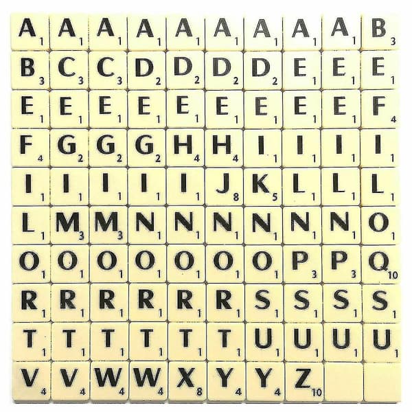 A-å Plast Scrabble Brikker Alfabeter Bokstaver Med Poengtall 400 pcs