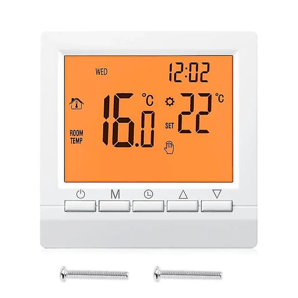 Digital Termostat Programmerbar Gasvärmepanna Värme Temperaturregulator Intelligent Termostat Rumstemperaturregulator Energibesparande Termostat Orange Backlight