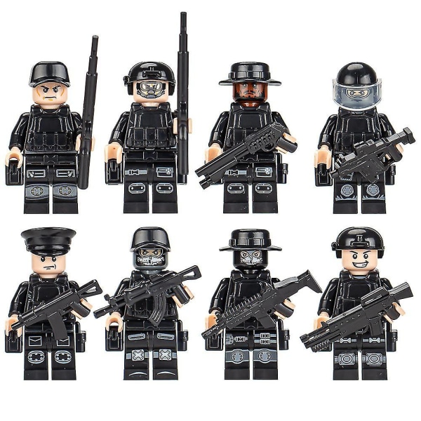 8-24 stk./sæt Minifigur Specialstyrker Soldat Samlet Klodser Legetøj Byggeklodser Børnegave [DmS] 8Pcs SWAT