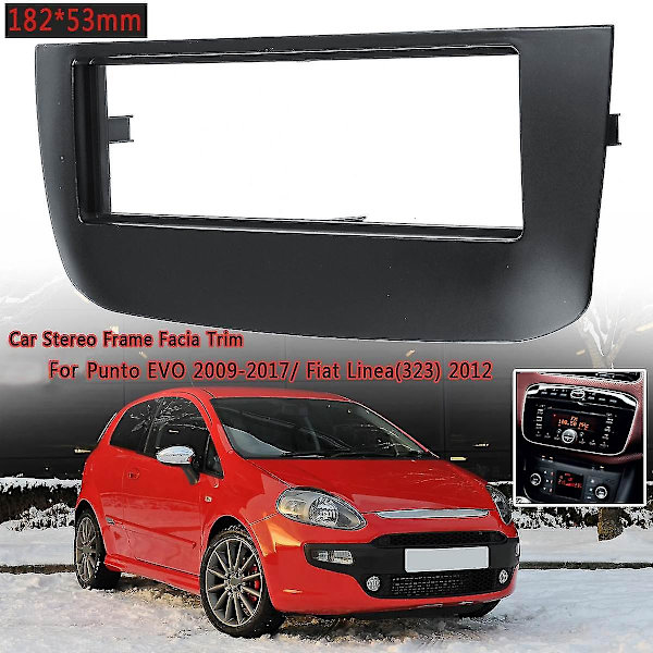 1Din Bilstereo Radio Rammepanel Trim til Facia Punto 2009-2017/ (323) 2012 182x53MM