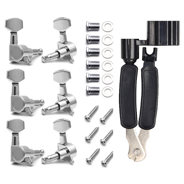 Stämningsknappar / Strängar För / Tele / Akustisk Gitarr 6l Silver([HK])