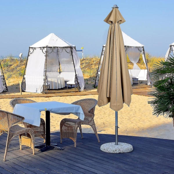 Vaihtokankaallinen Puutarhavarjon Katto 3m 6/8 Varrelle Patio Auringonvarjo Uusi Kuuma Tan 300cm x 6k