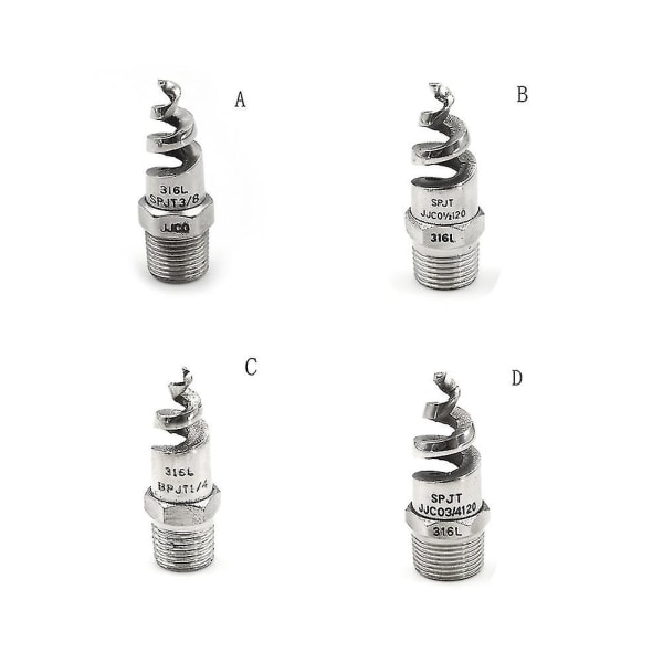 Nye 1/4\" 1/2\" Spiraldyse i rustfritt stål for sprøyting HfmqvBY D