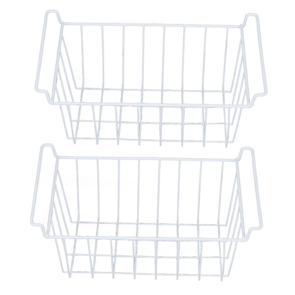 2 stk. frysertråd oppbevaringskurv organisator bin hengende metallstativ med Pe-belegg L-dwdz 44.5X24.5X20CM