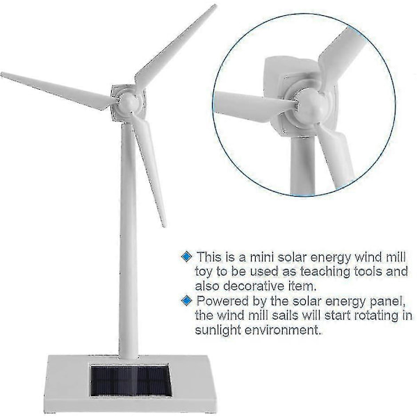 Aurinkoenergialla toimiva tuuliturbiinilelu, aurinkoenergialla toimiva tuulimylly lasten lelu, miniatyyrimalli aurinkoenergialla toimiva lasten tuuliturbiini kotiin, puutarhaan ja toimistoon koristeeksi ja opetukseksi