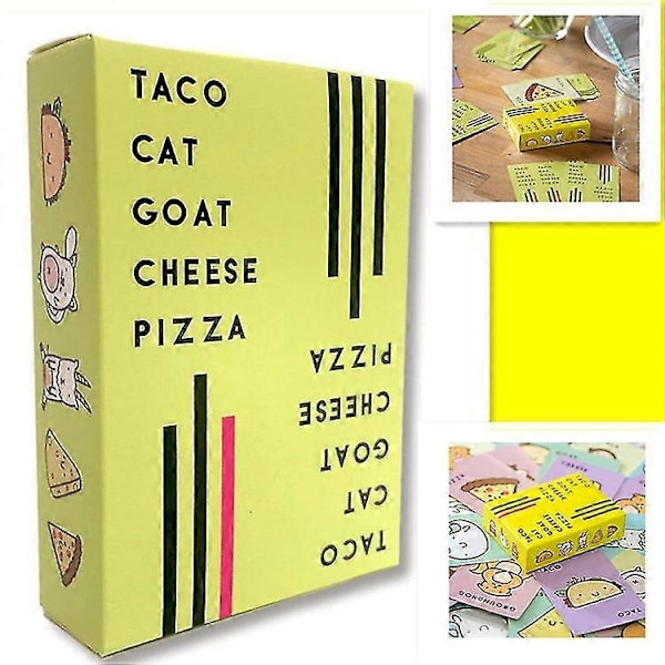 Taco Cat Goat Cheese Pizza Spillkort - Julegave med Elf og Godteri Little Yellow Cat