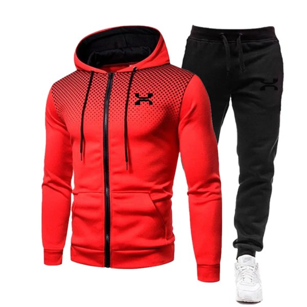 2023 Fashion Tracksuit För Män Hoodie Fitness Gym Kläder Män Running Set Sportswear Jogger Män'S Tracksuit Vinterdräkt Sport red an B XXXL